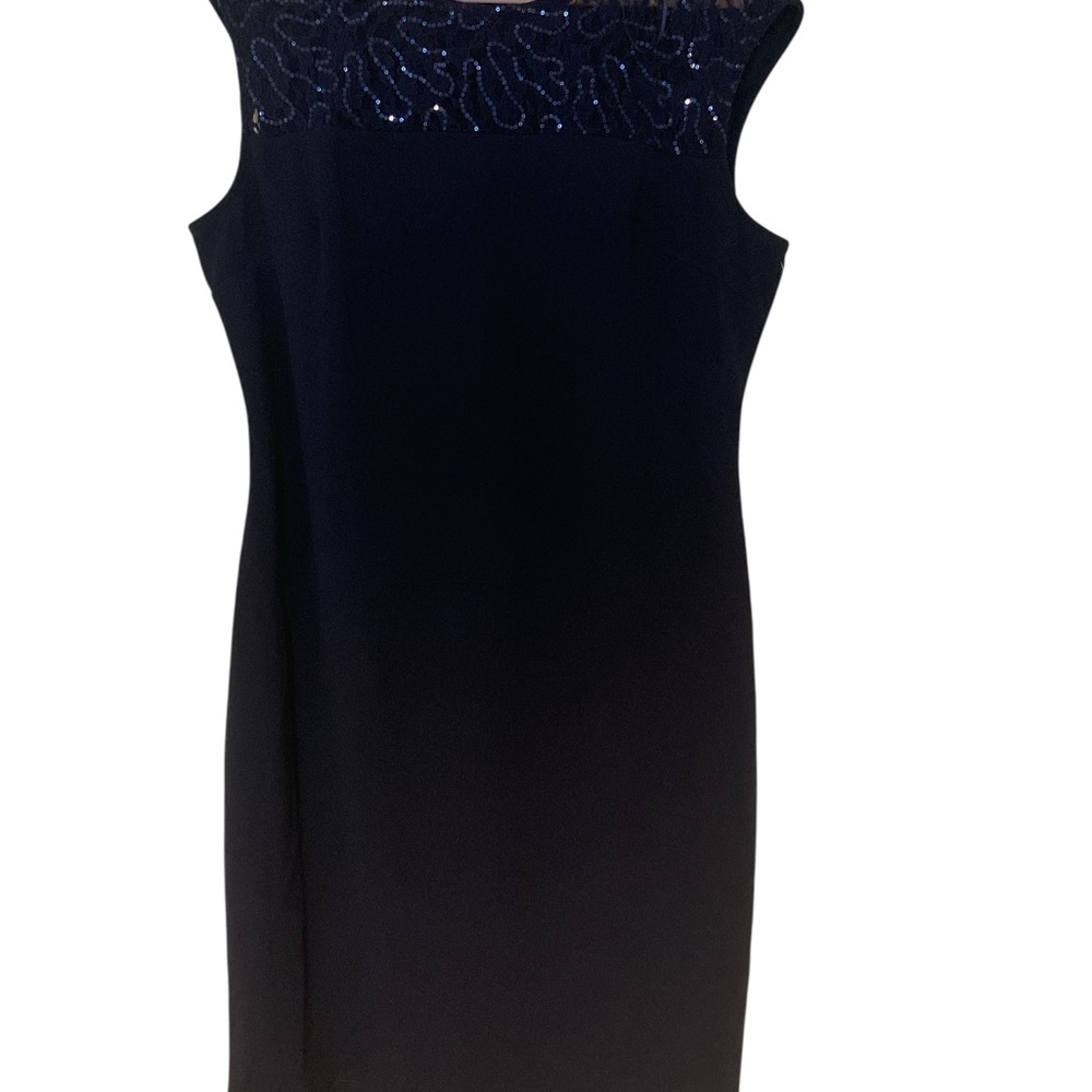 SLNY Navy Sleeveless Mini Dress